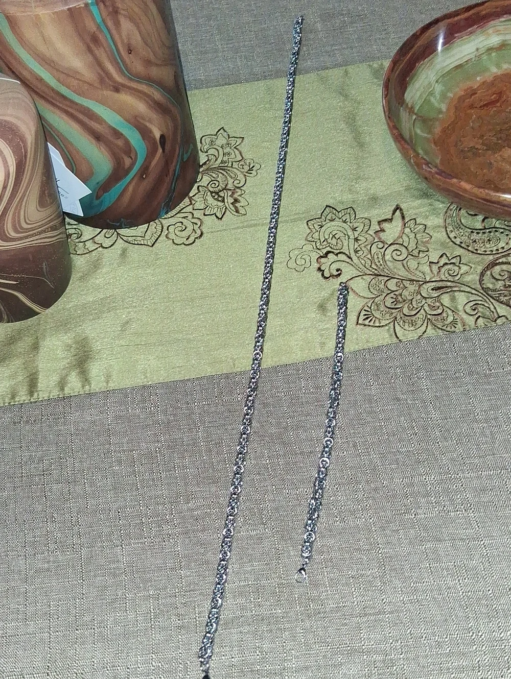 Unisex Stainless Steel Rope Chain 26in. Necklace &10 in. Bracelet Set - Silver